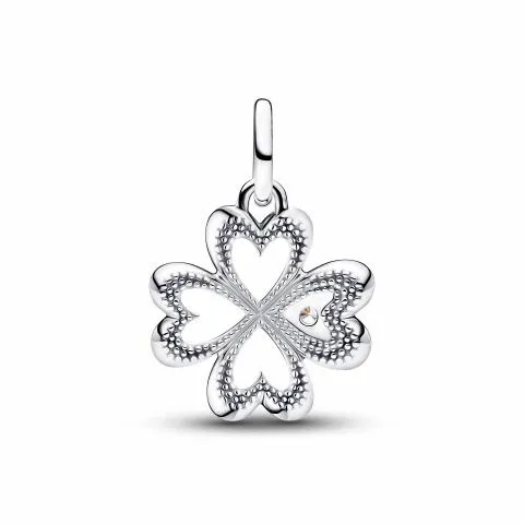 Clover sterling silver medallion with clear cubic zirconia / 793034C01