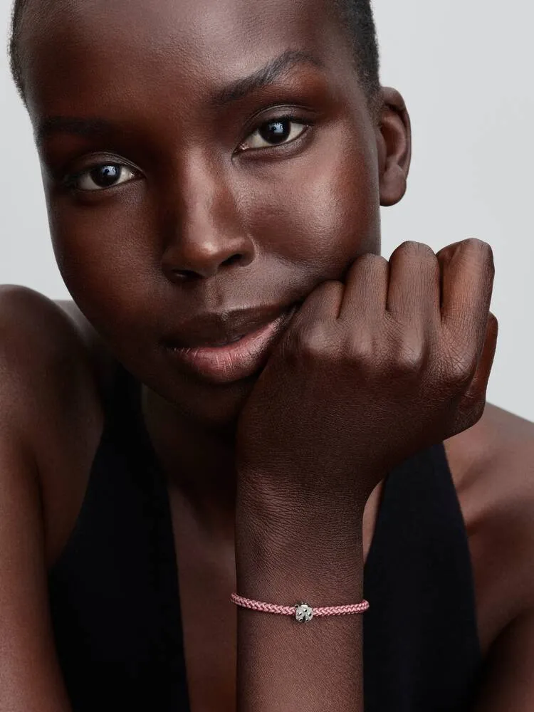 Textured ladybird sterling silver mini charm/ 794527C00