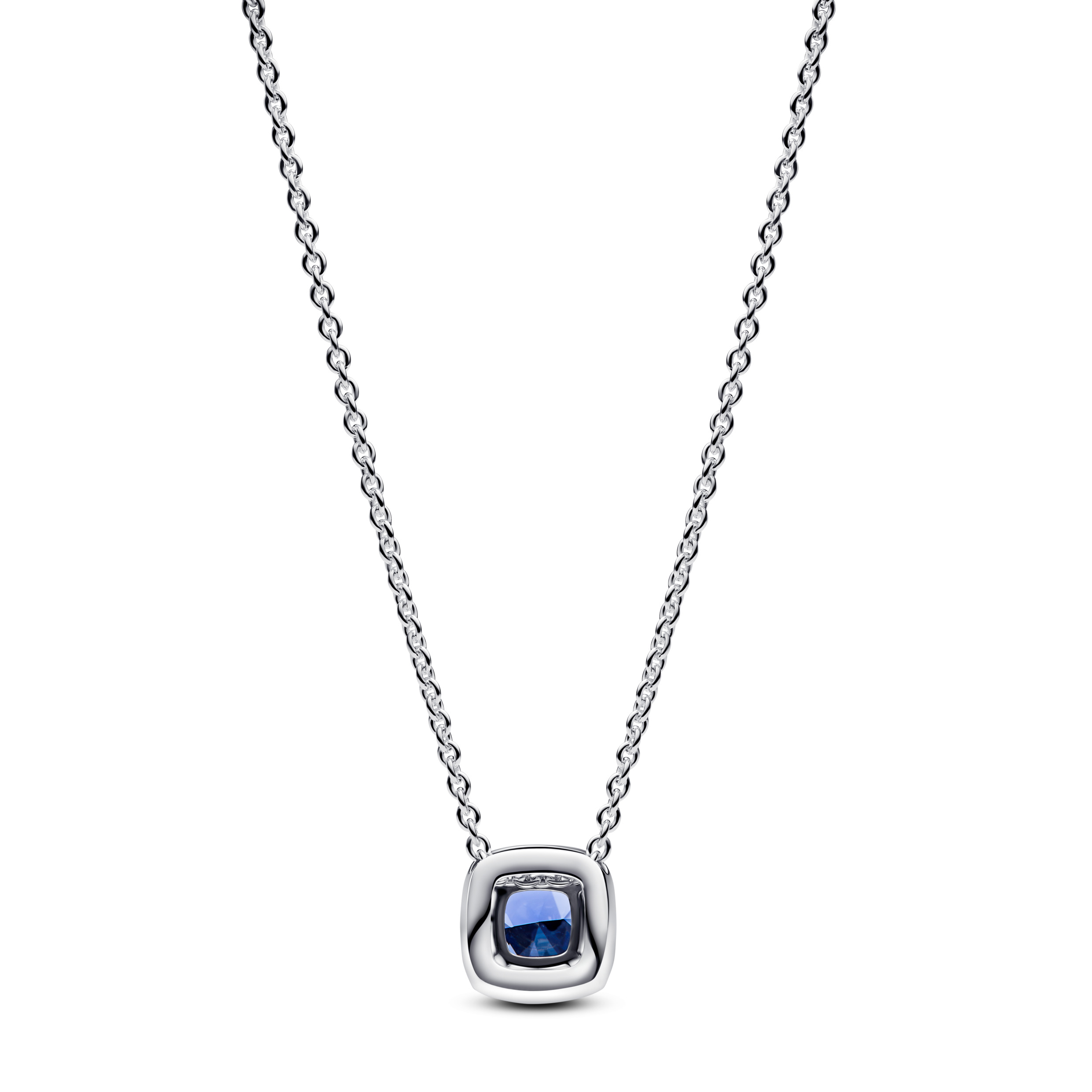 Sterling silver collier with cornflower blue crystal and clear cubic zirconia/ 393560C01-45
