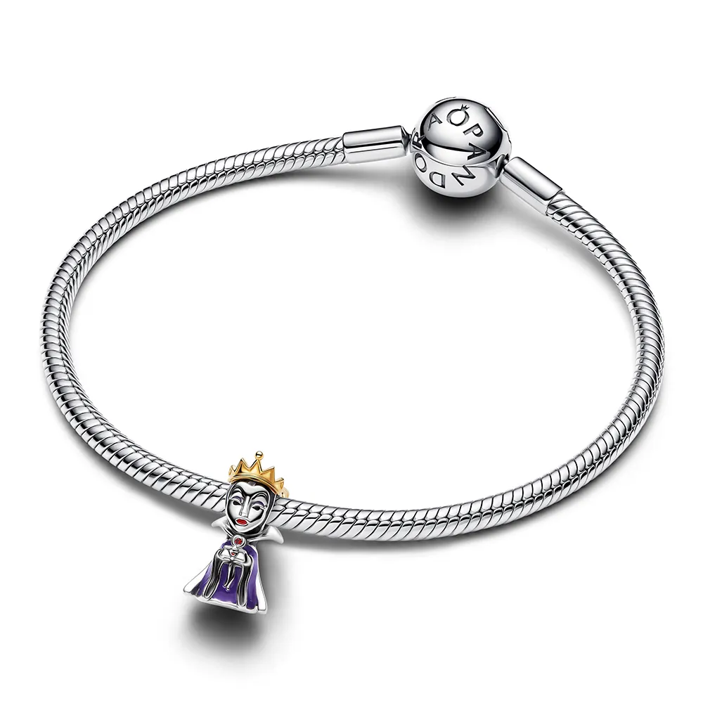 Disney Evil Queen sterling silver and 14k gold-plated charm with salsa red crystal, black, red and purple enamel/ 764380C01