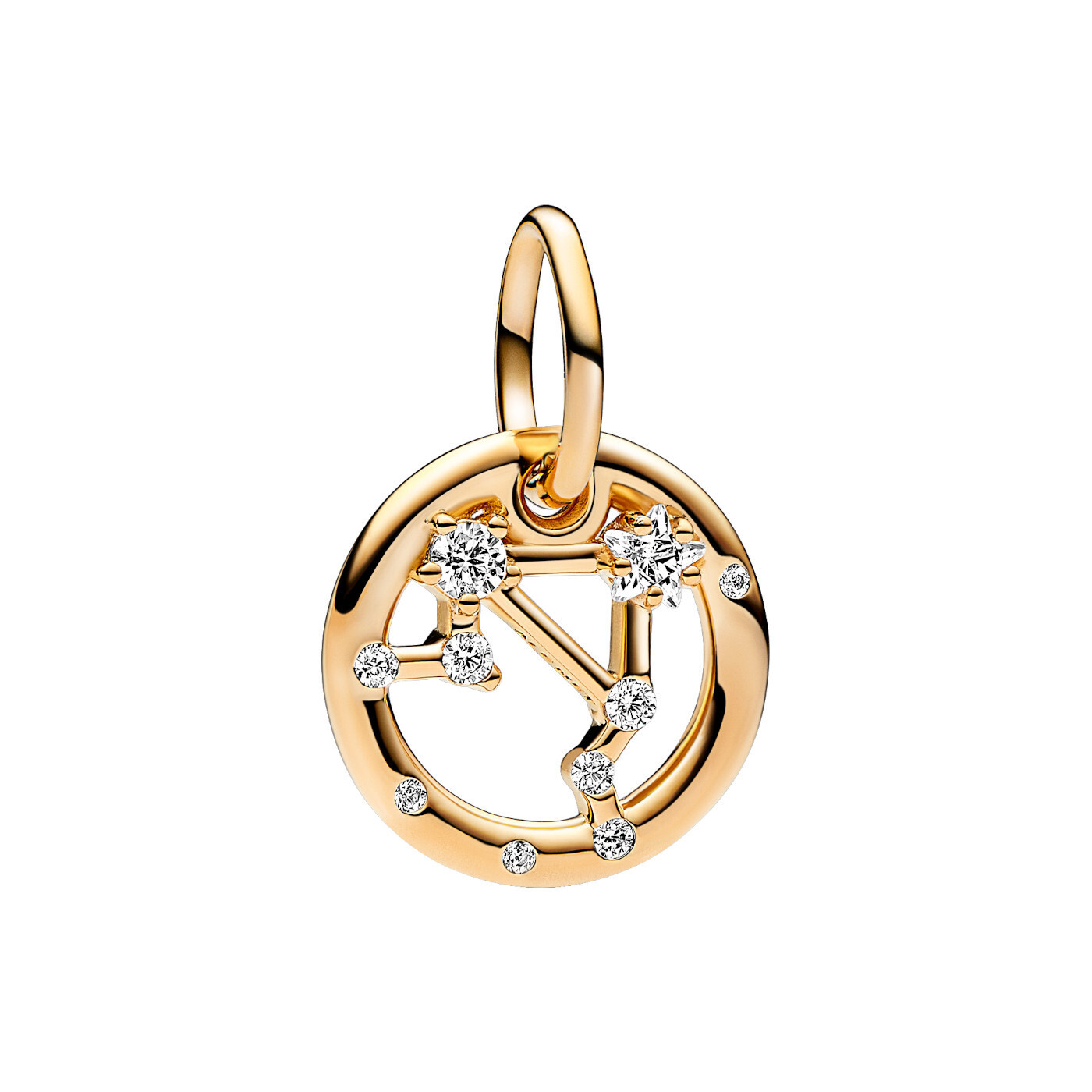Libra zodiac 14k gold-plated dangle with clear cubic zirconia