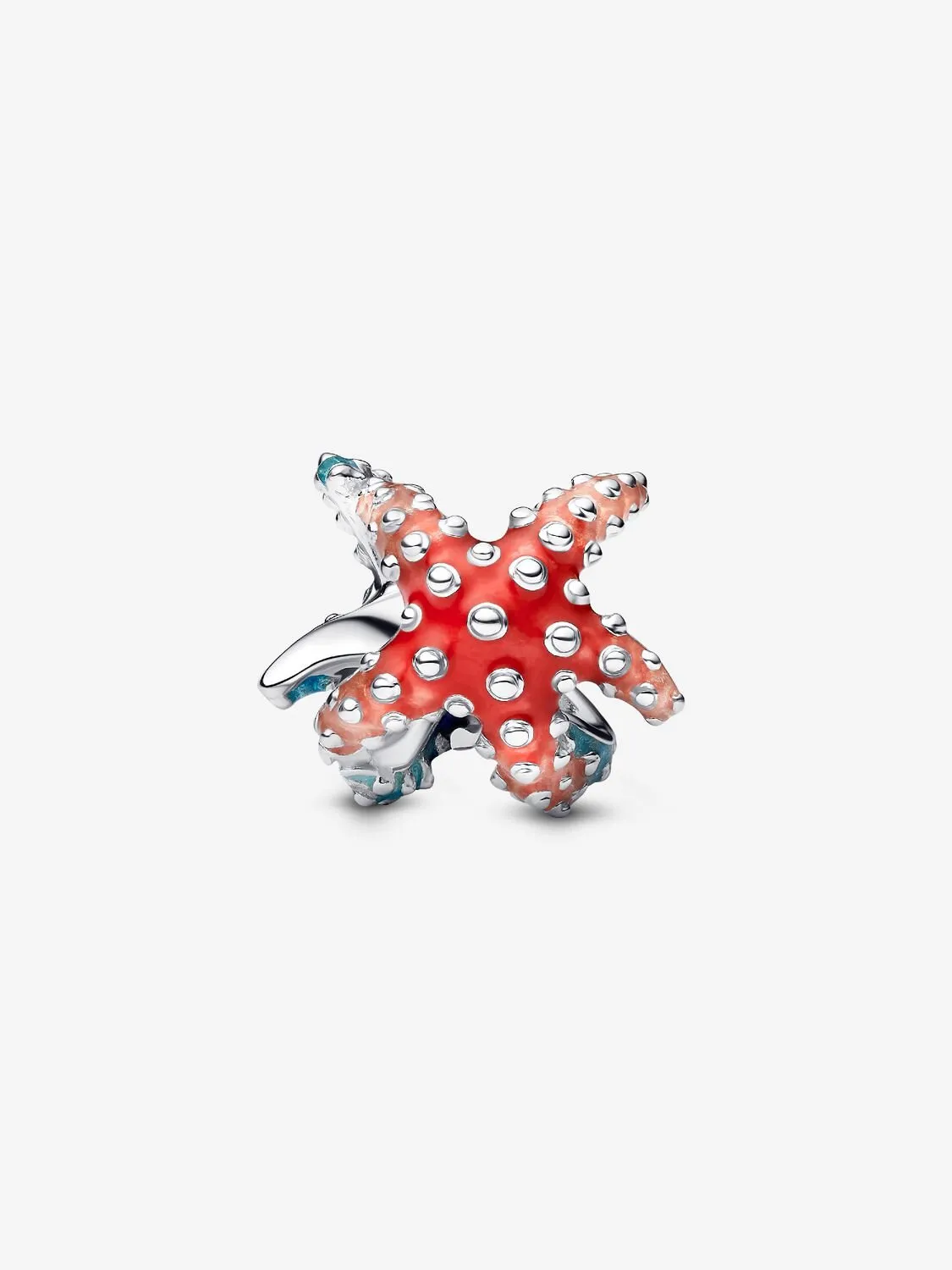 Starfish sterling silver charm with shaded blue and pink enamel/ 793817C01
