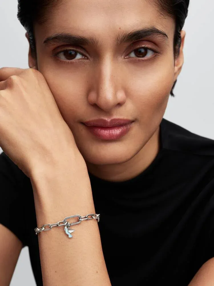 Dove sterling silver mini dangle with white lab-created opal / 794566C01