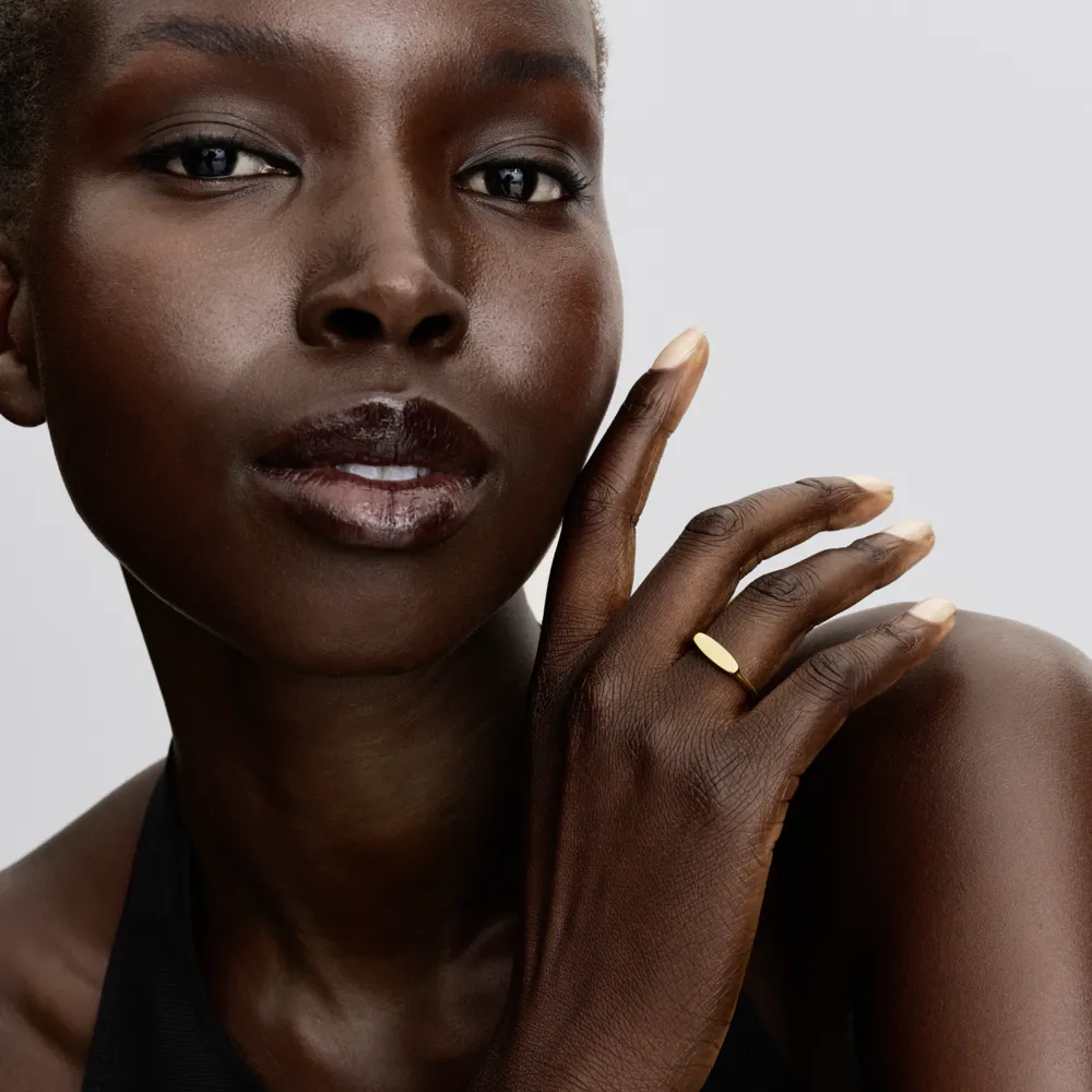 Engravable 14k gold-plated ring