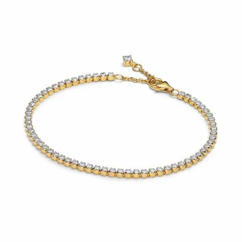14k gold-plated tennis bracelet with clear cubic z