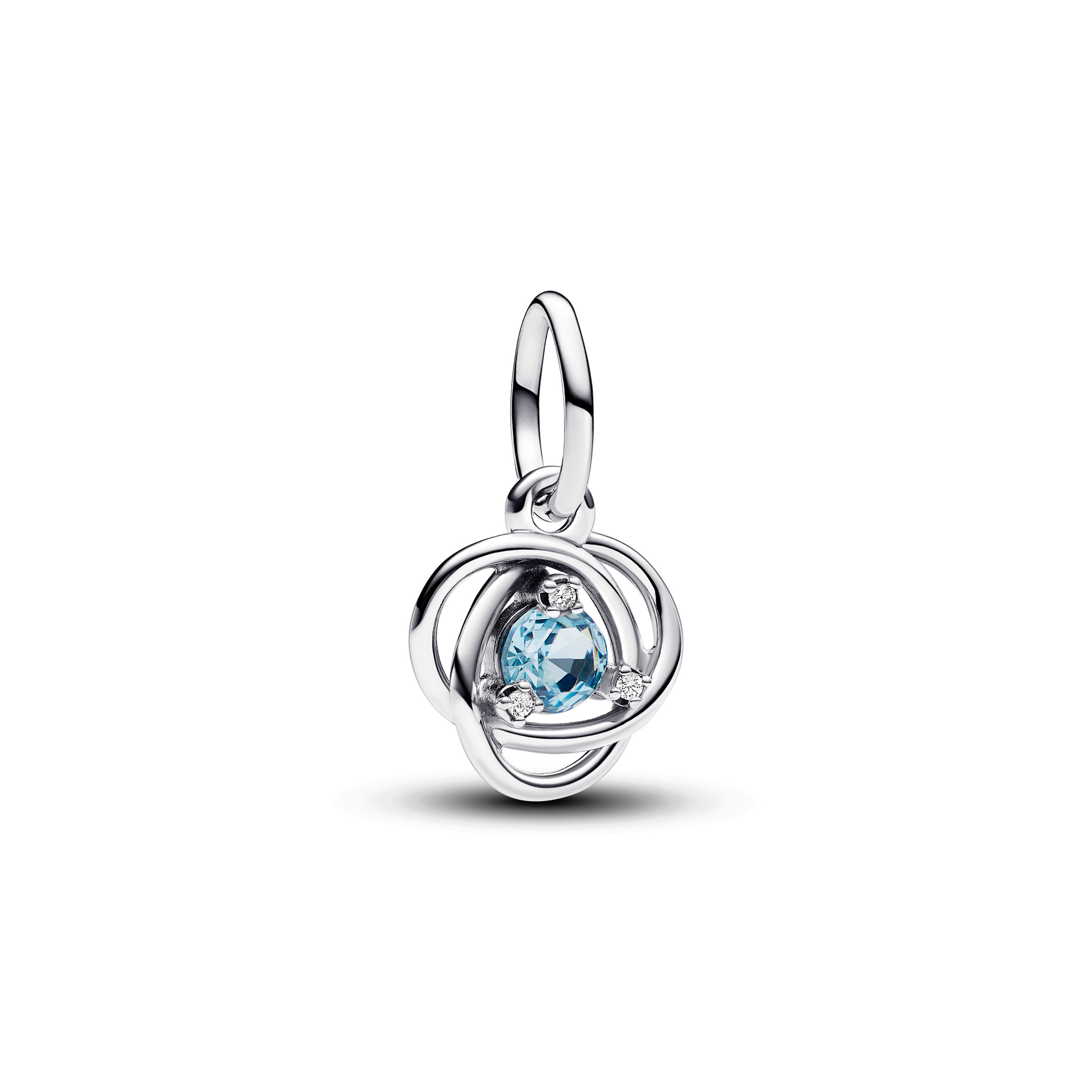 Sterling silver dangle with sea aqua blue crystal 