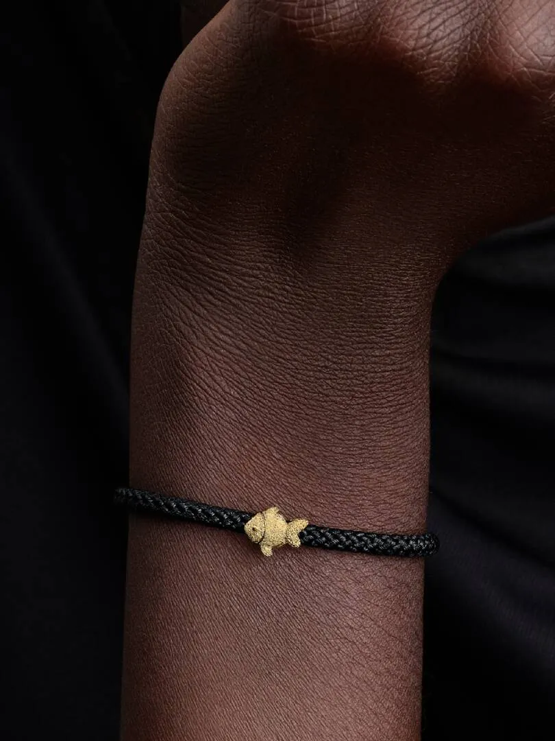 Textured fish 14k gold-plated mini charm