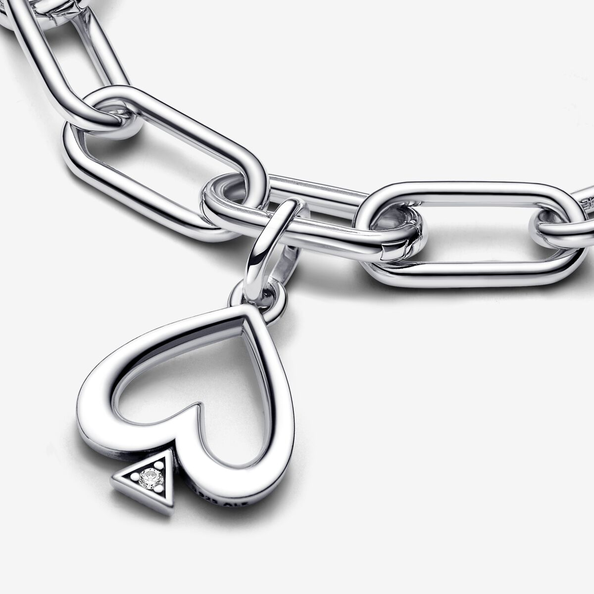 Spade sterling silver medallion with clear cubic zirconia/ 793078C01