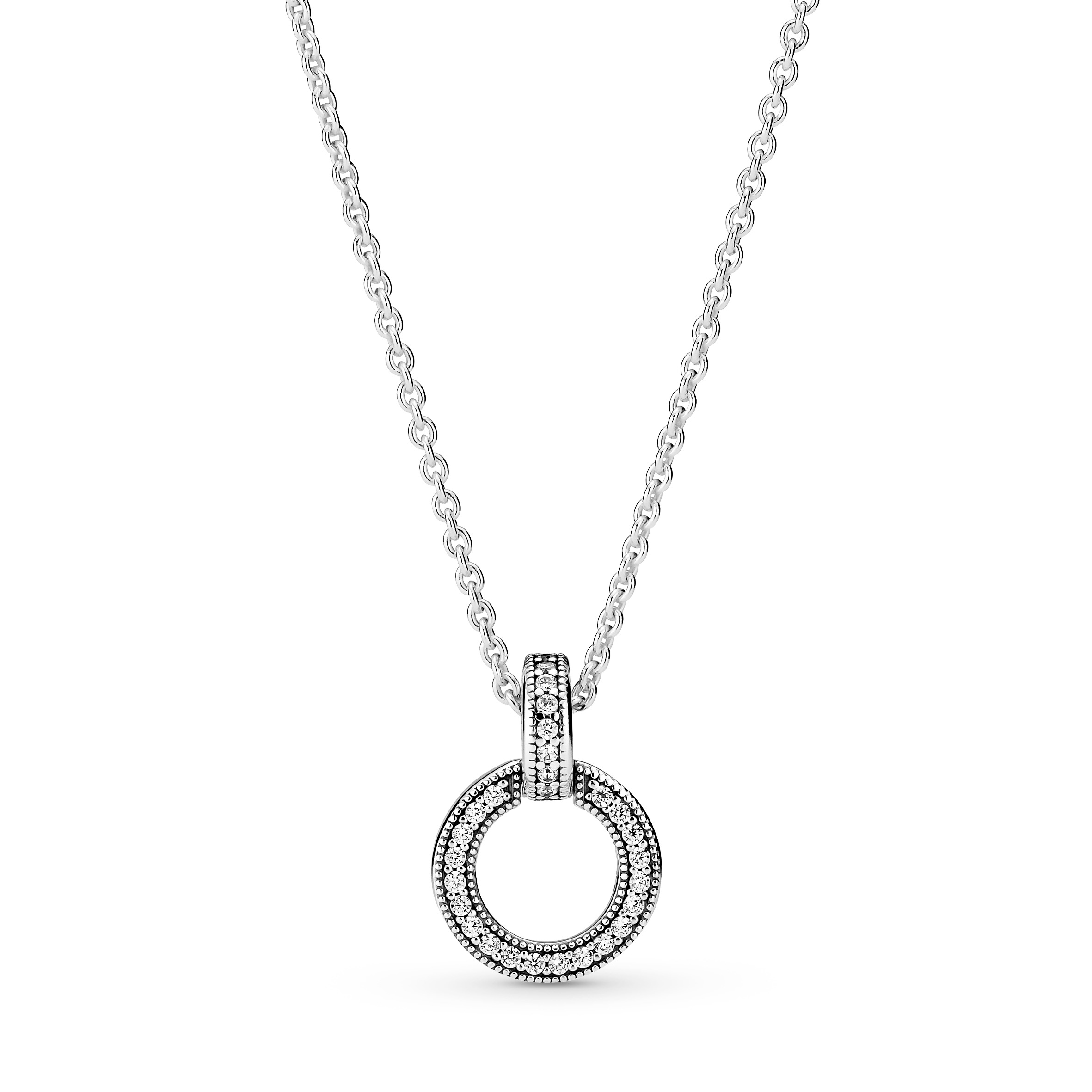 Pandora logo interlocking circles sterling silver 