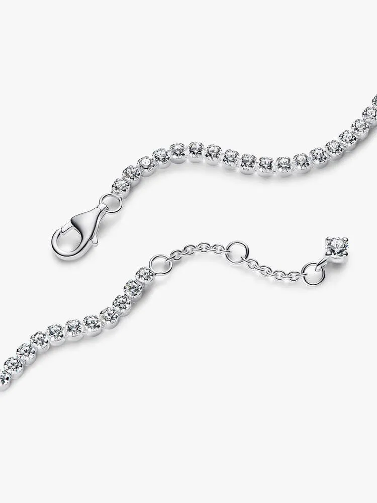 Sterling silver tennis bracelet with clear cubic zirconia/ 593927C01-18