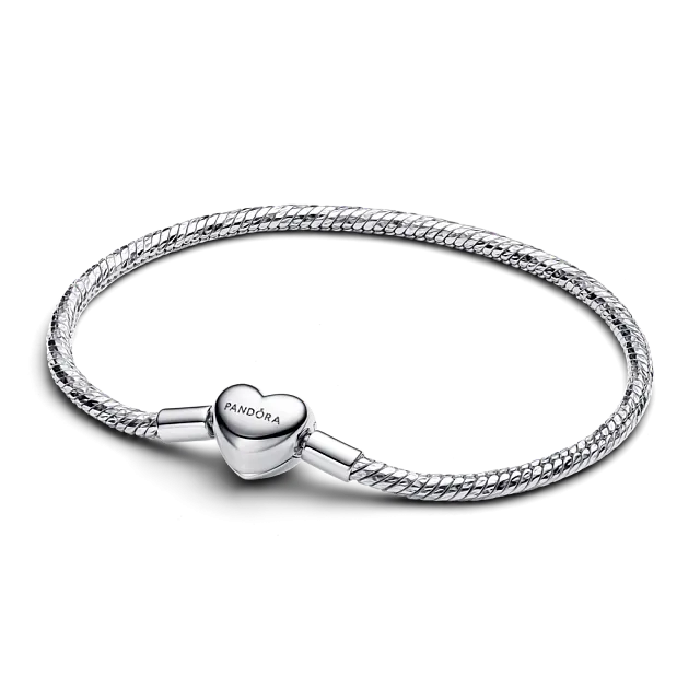 Faceted snake chain sterling silver bracelet with 