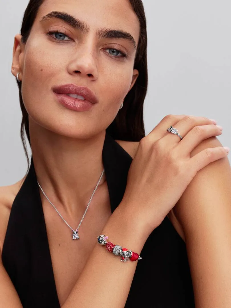 Disney Stitch sterling silver charm with red Murano glass, black and green enamel/ 794378C01