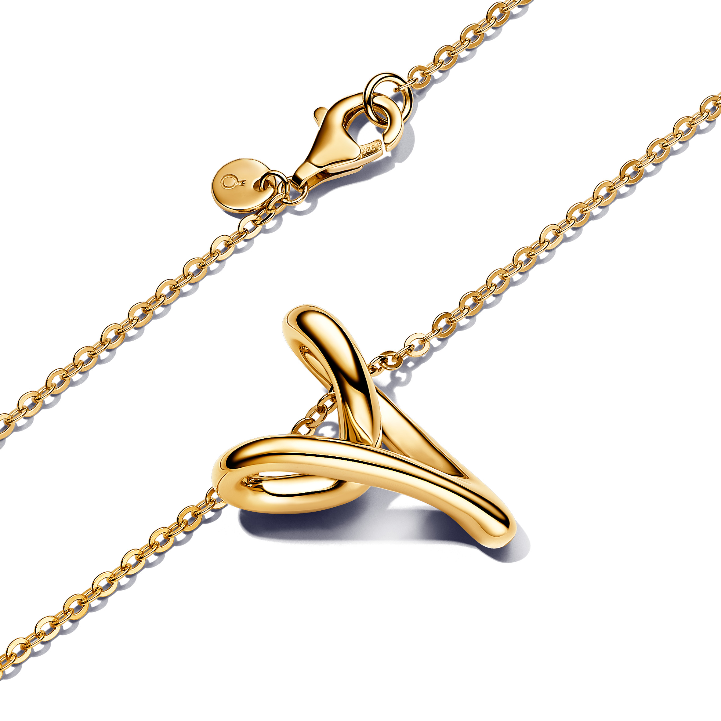 Heart pendant 14k gold-plated necklace/ 363272C00-70