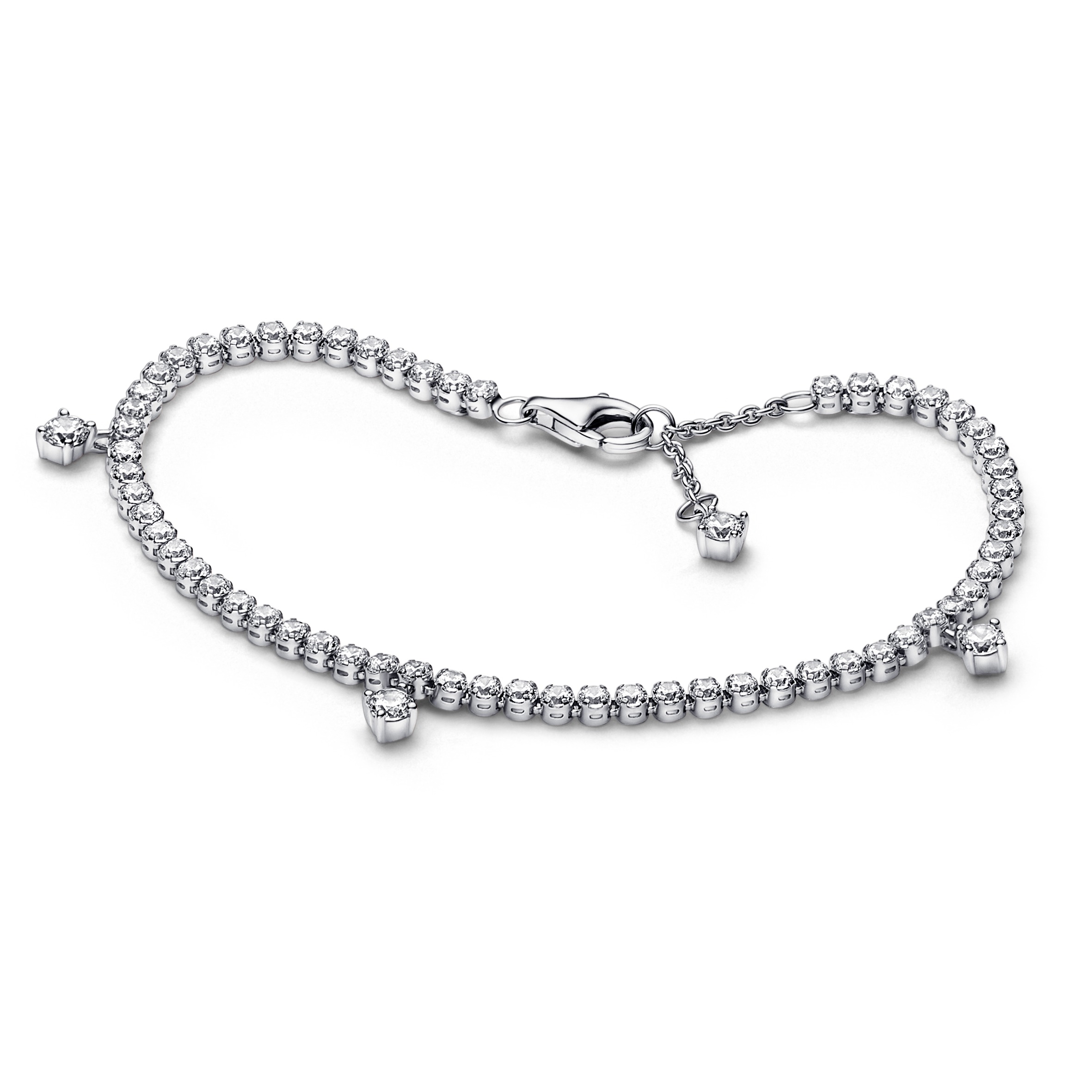 Sterling silver bracelet with clear cubic zirconia