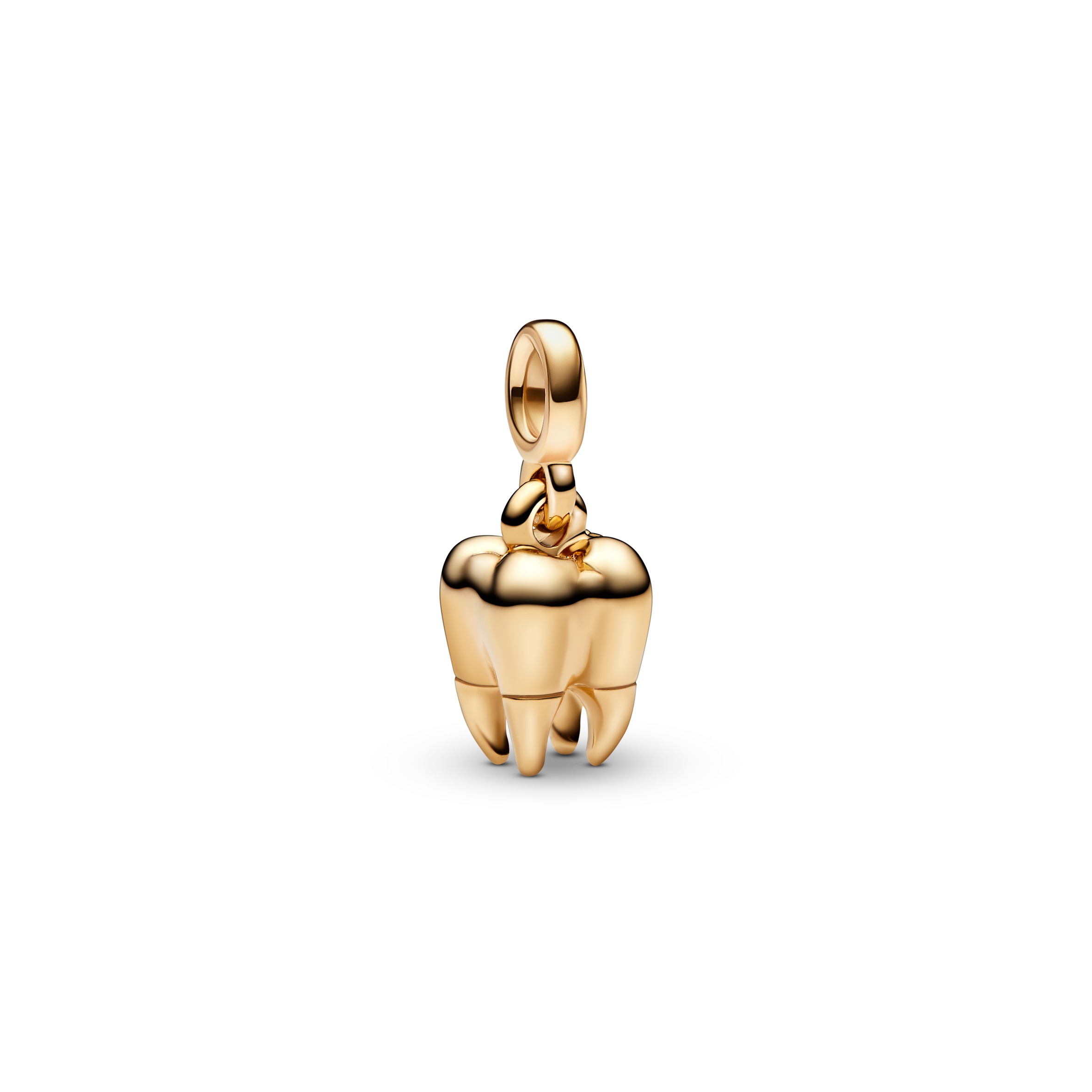 Tooth 14k gold-plated mini dangle with black enamel