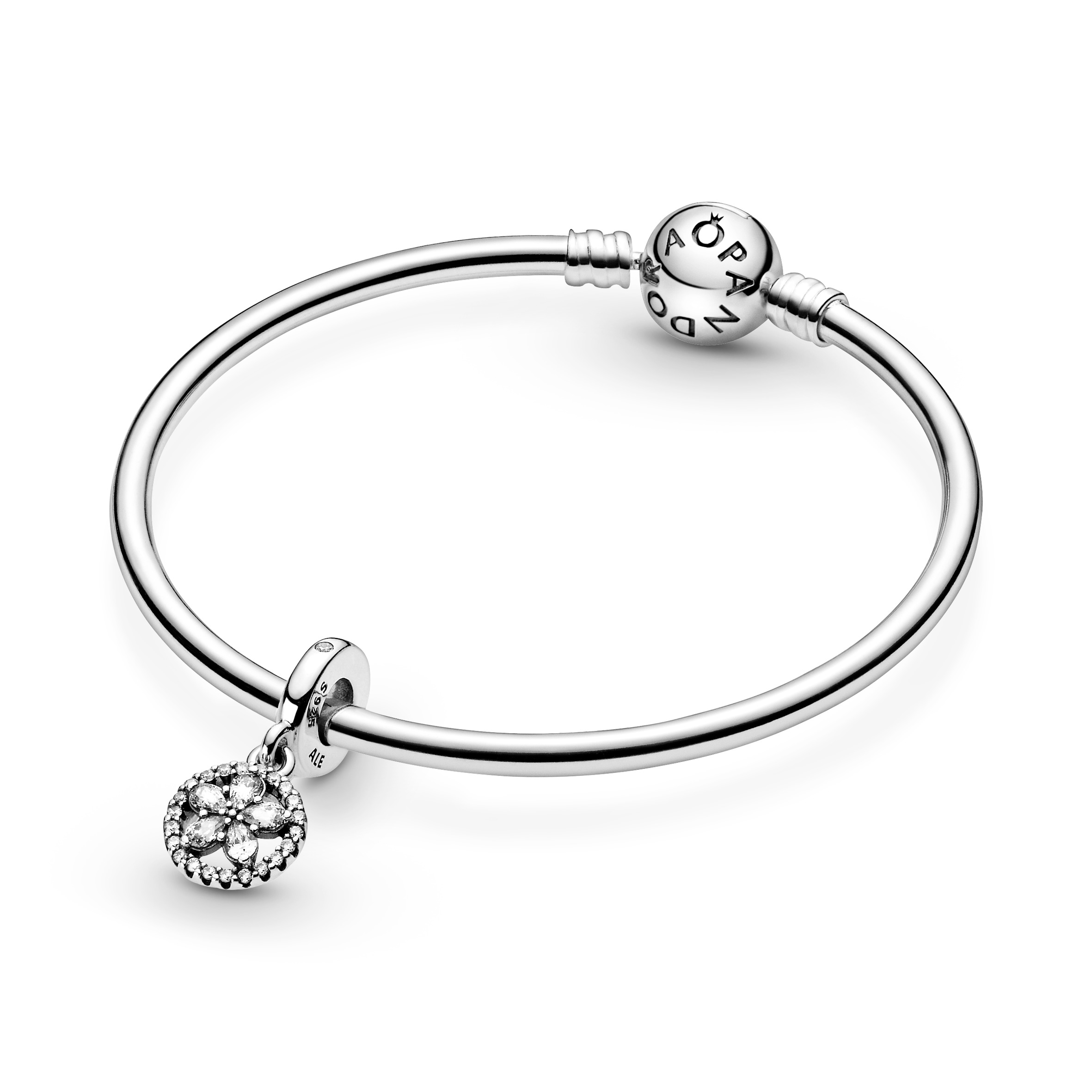 Snowflake sterling silver dangle with clearcubic zirconia /799222C01