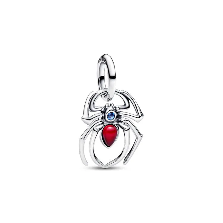 Marvel Spider sterling silver dangle with sky blue