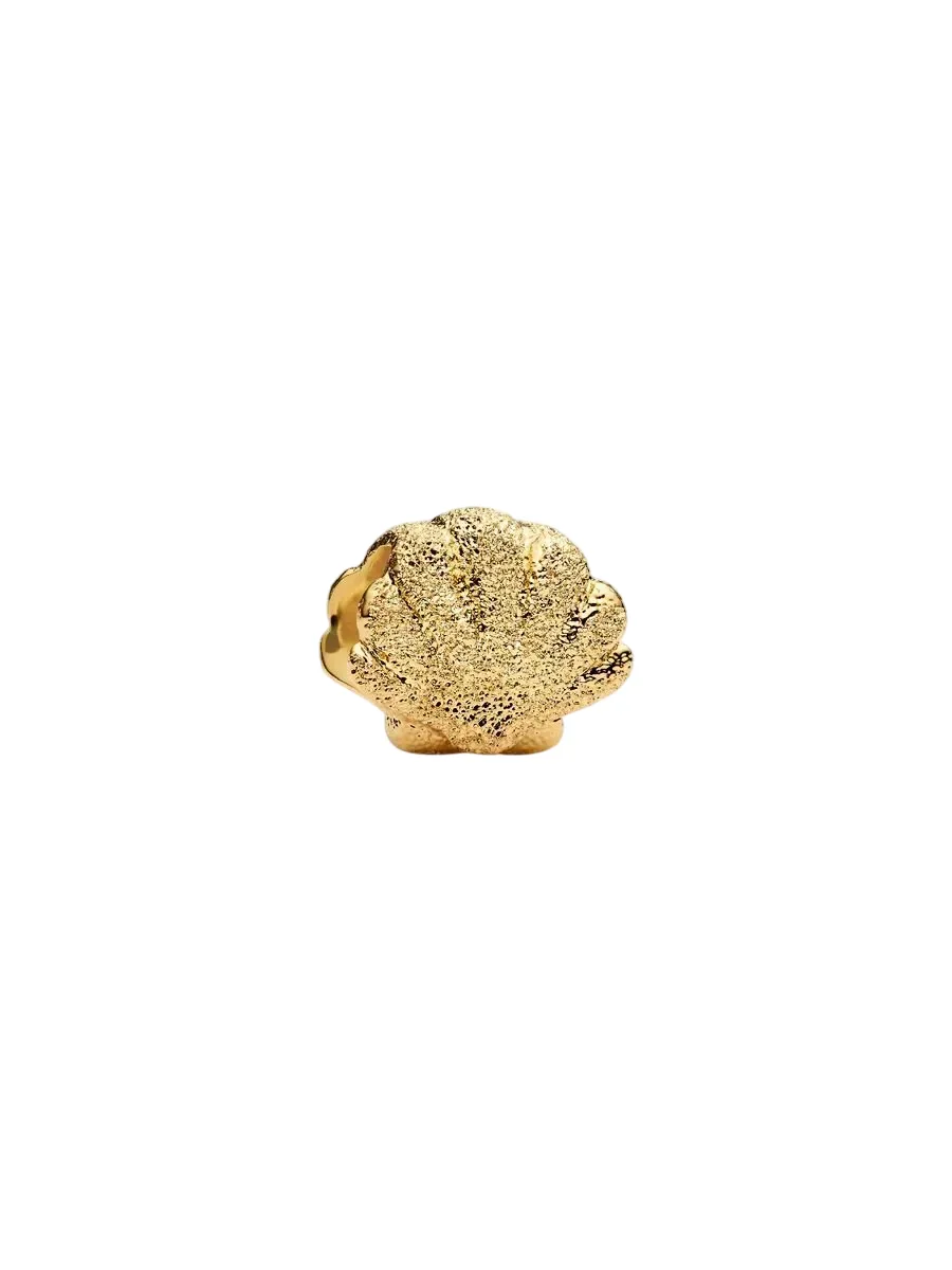Textured shell 14k gold-plated mini charm