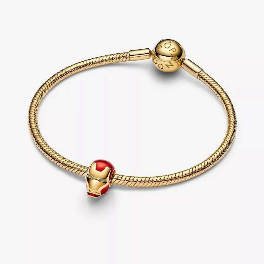 Marvel Iron Man 14k gold-plated charm with glow in the dark and red enamel/764213C01