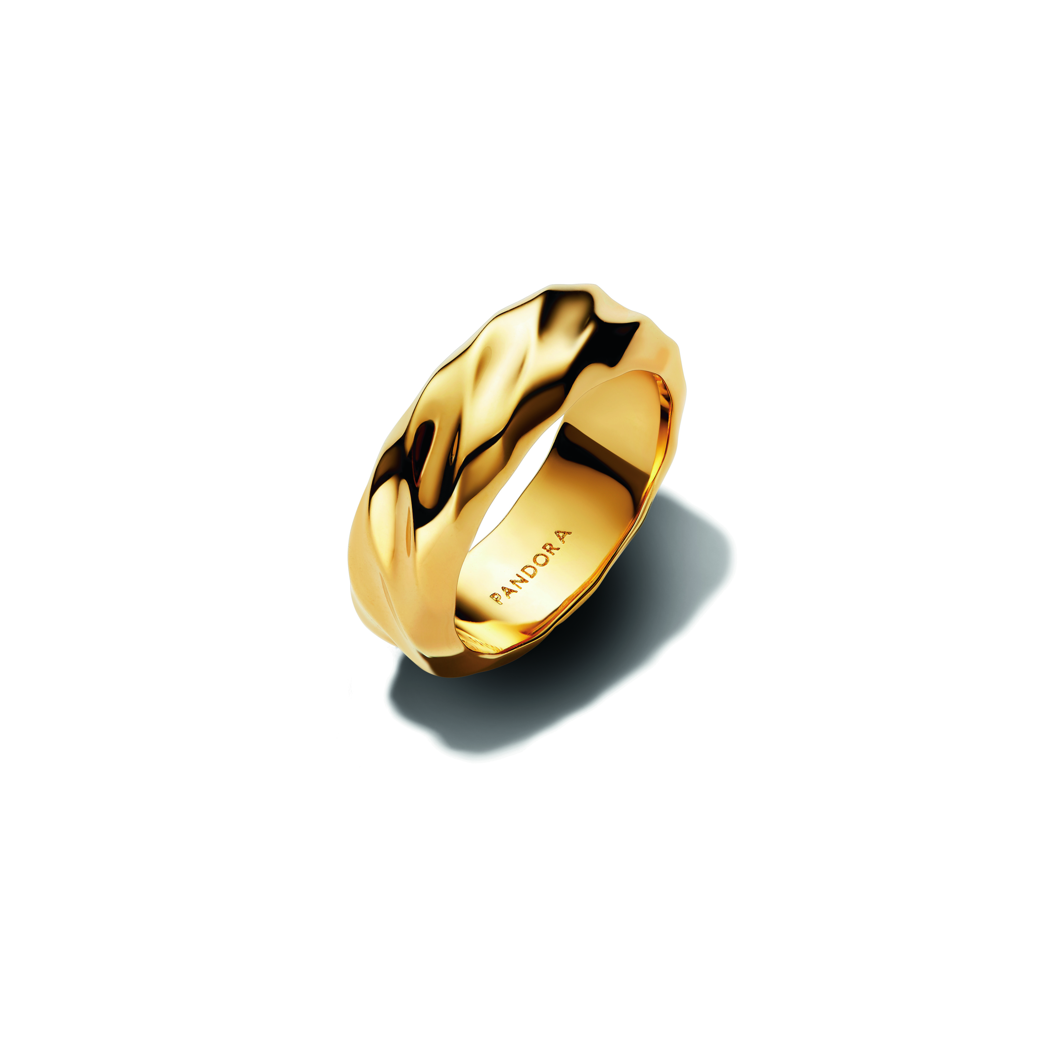 Rippled 14k gold-plated ring