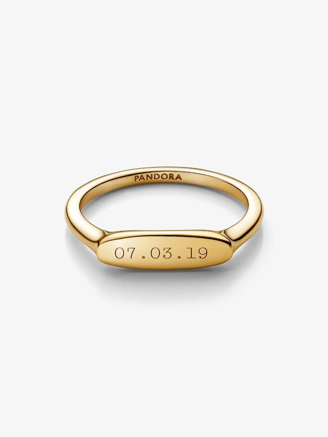 Engravable 14k gold-plated ring / 163986C00-54