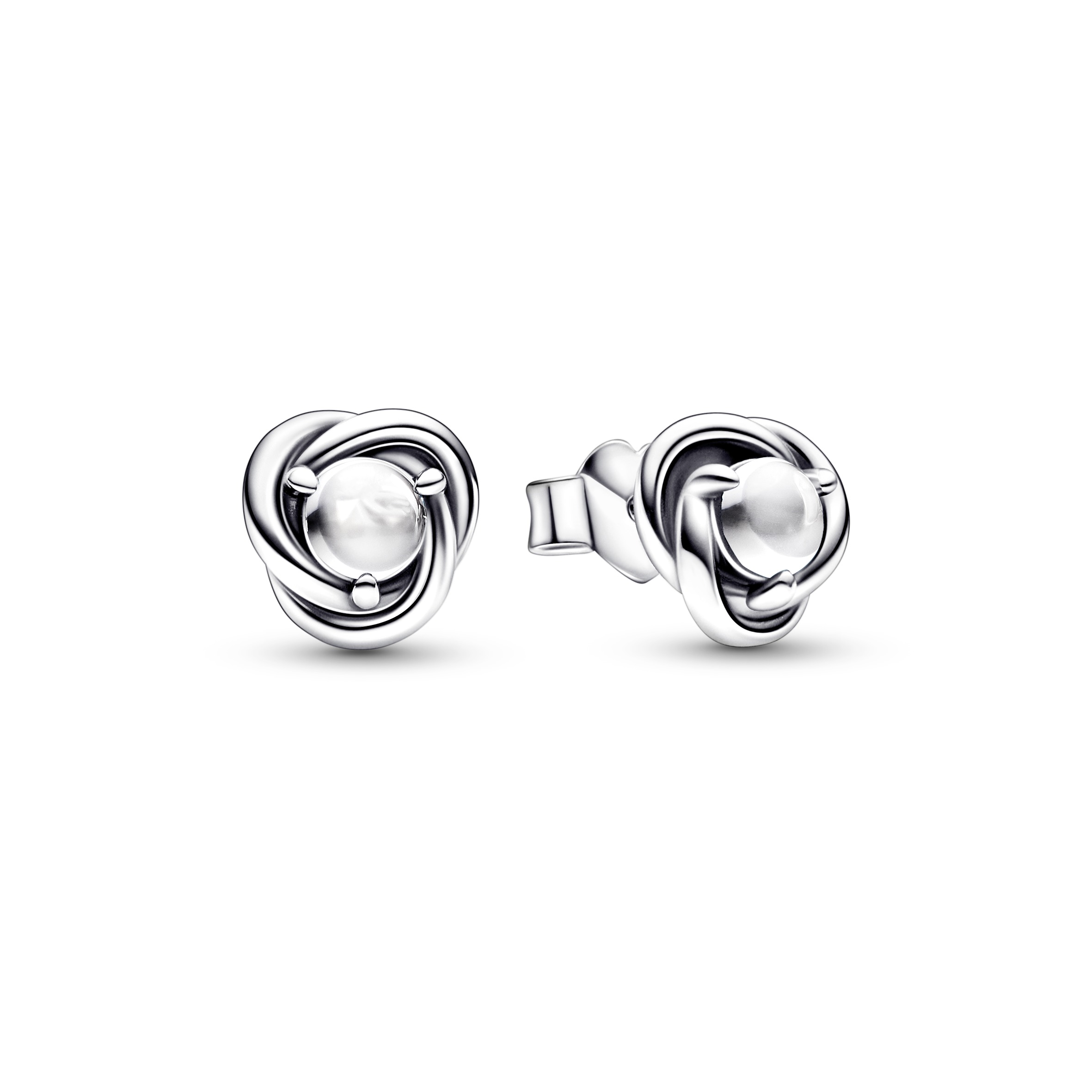 Sterling silver stud earrings with clear cubic zirconia