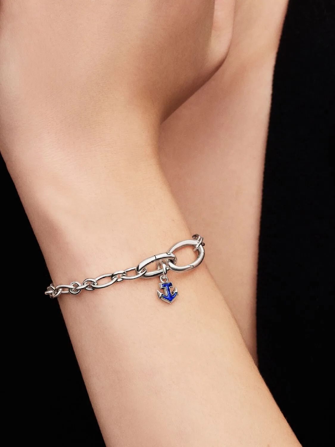 Anchor sterling silver mini dangle with imitation 