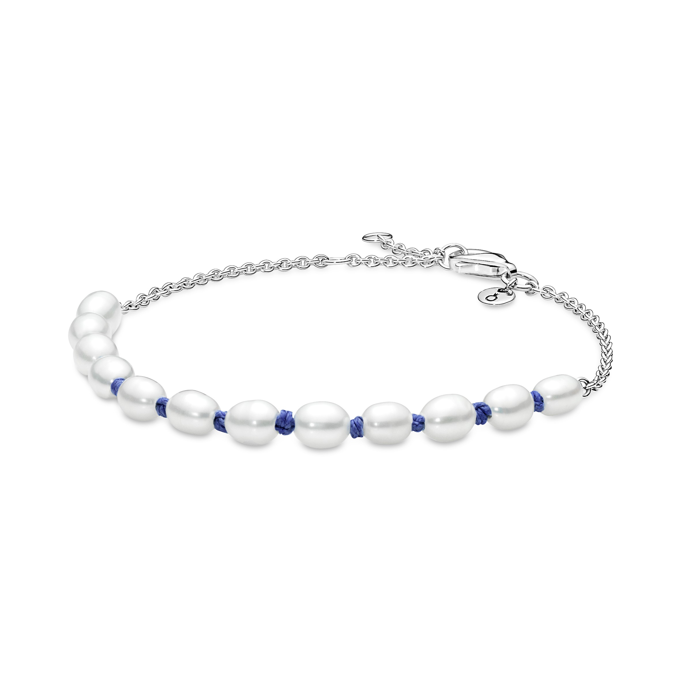 Sterling silver bracelet with white treated freshw