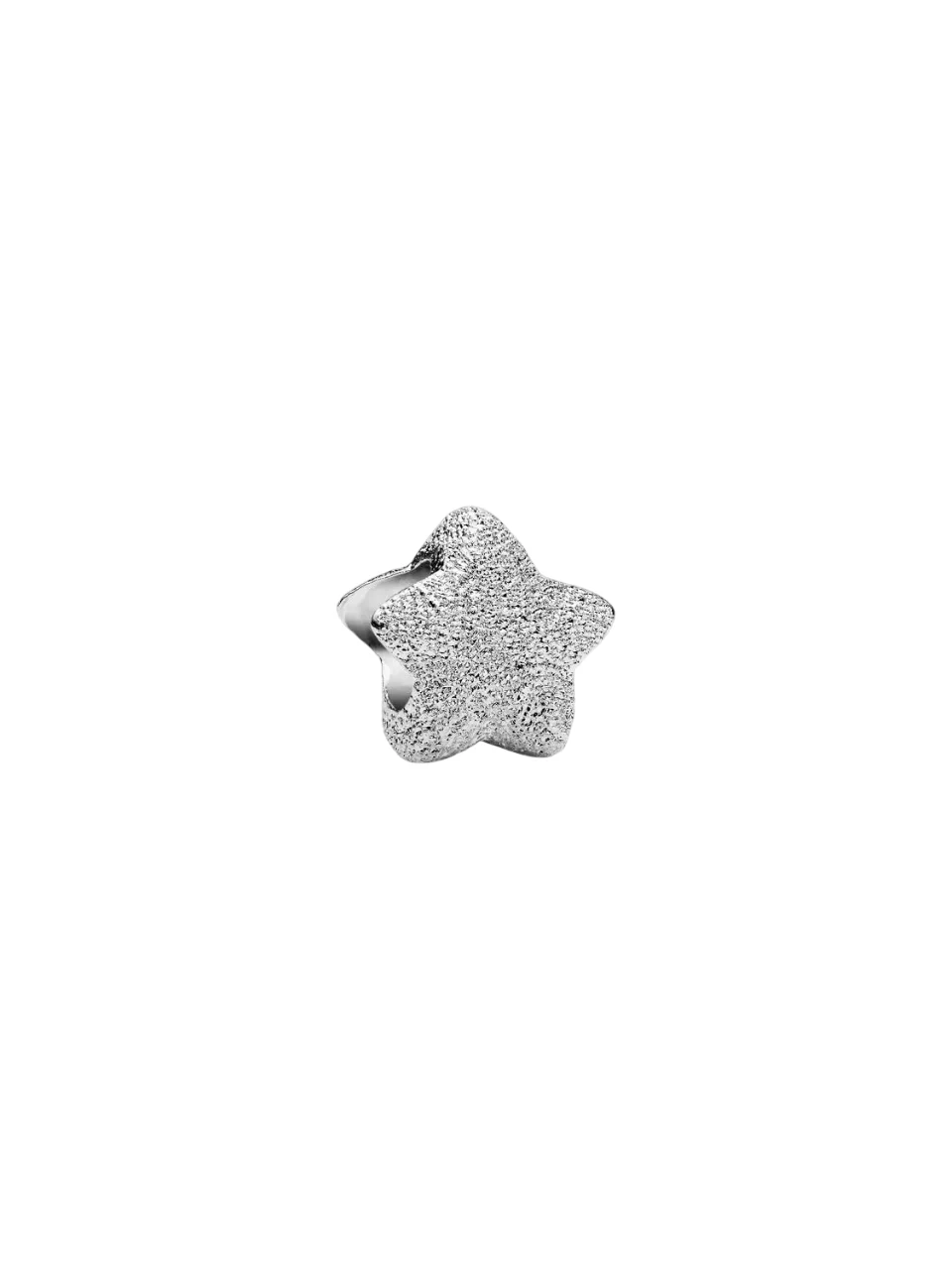 Textured star sterling silver mini charm