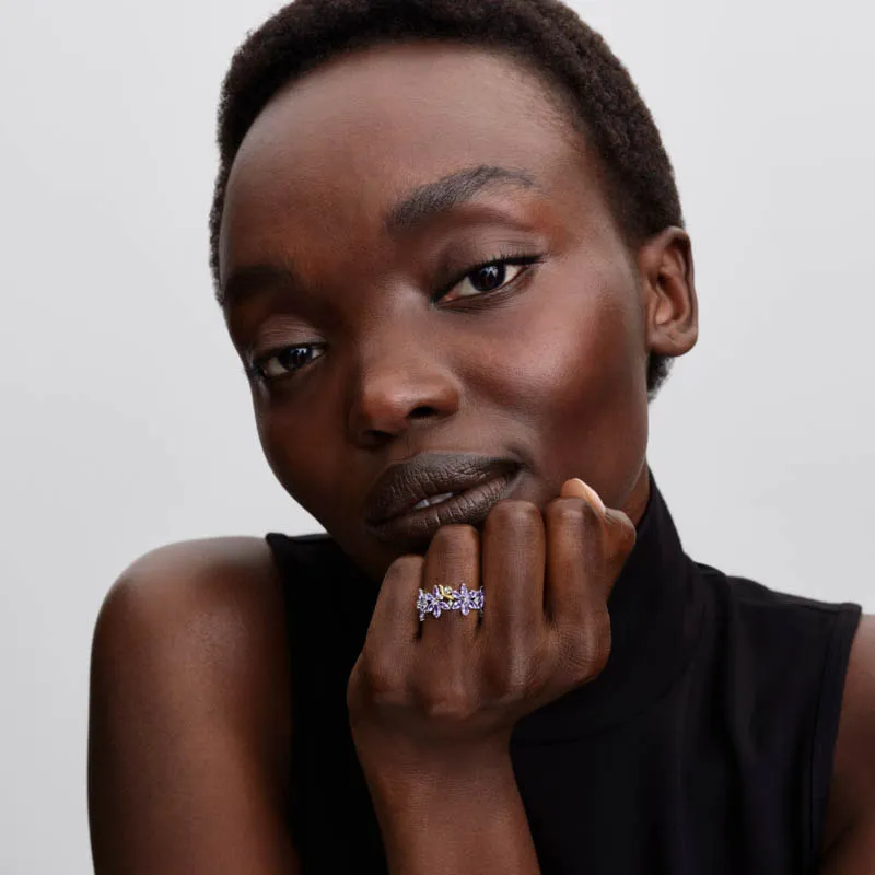 Herbarium and bee sterling silver and 14k gold-pla