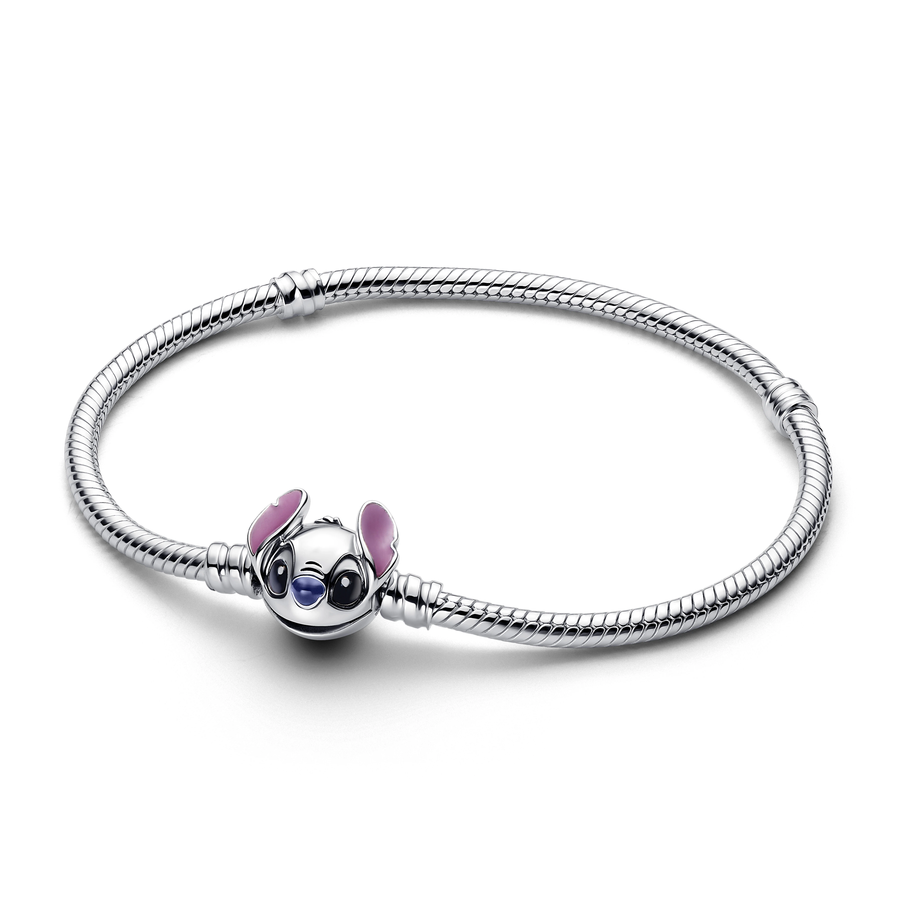 Disney Stitch snake chain sterling silver bracelet