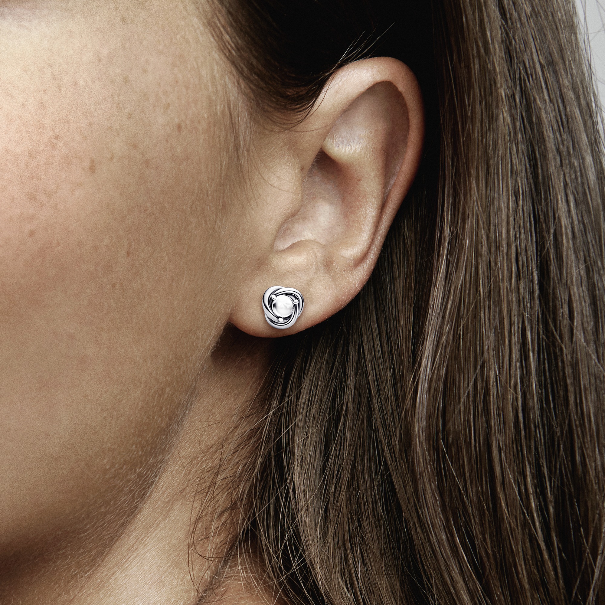 Sterling silver stud earrings with clear cubic zirconia