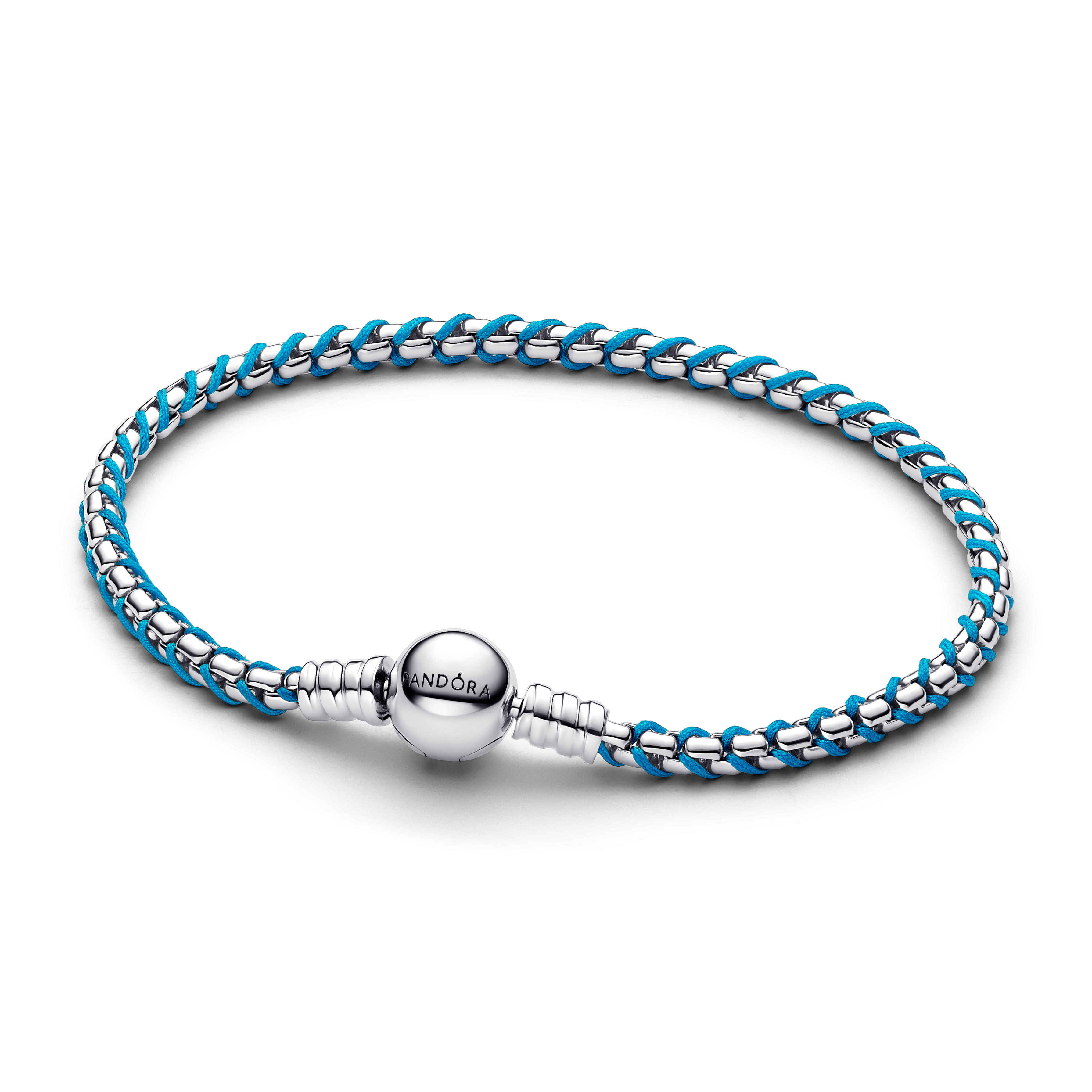 Braided sterling silver box chain bracelet with tu