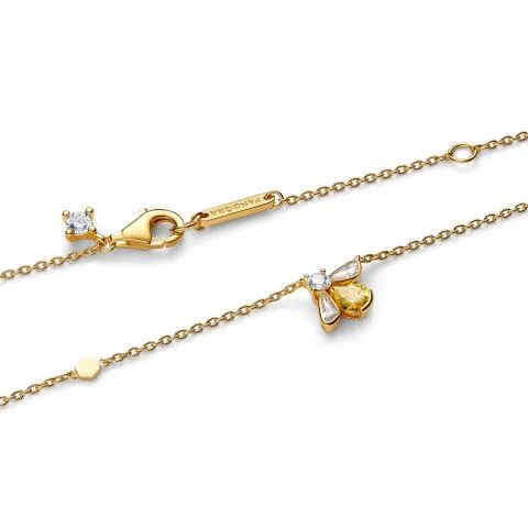 Bee 14k gold-plated collier with vibrant yellow and clear cubic zirconia/ 364560C01-45