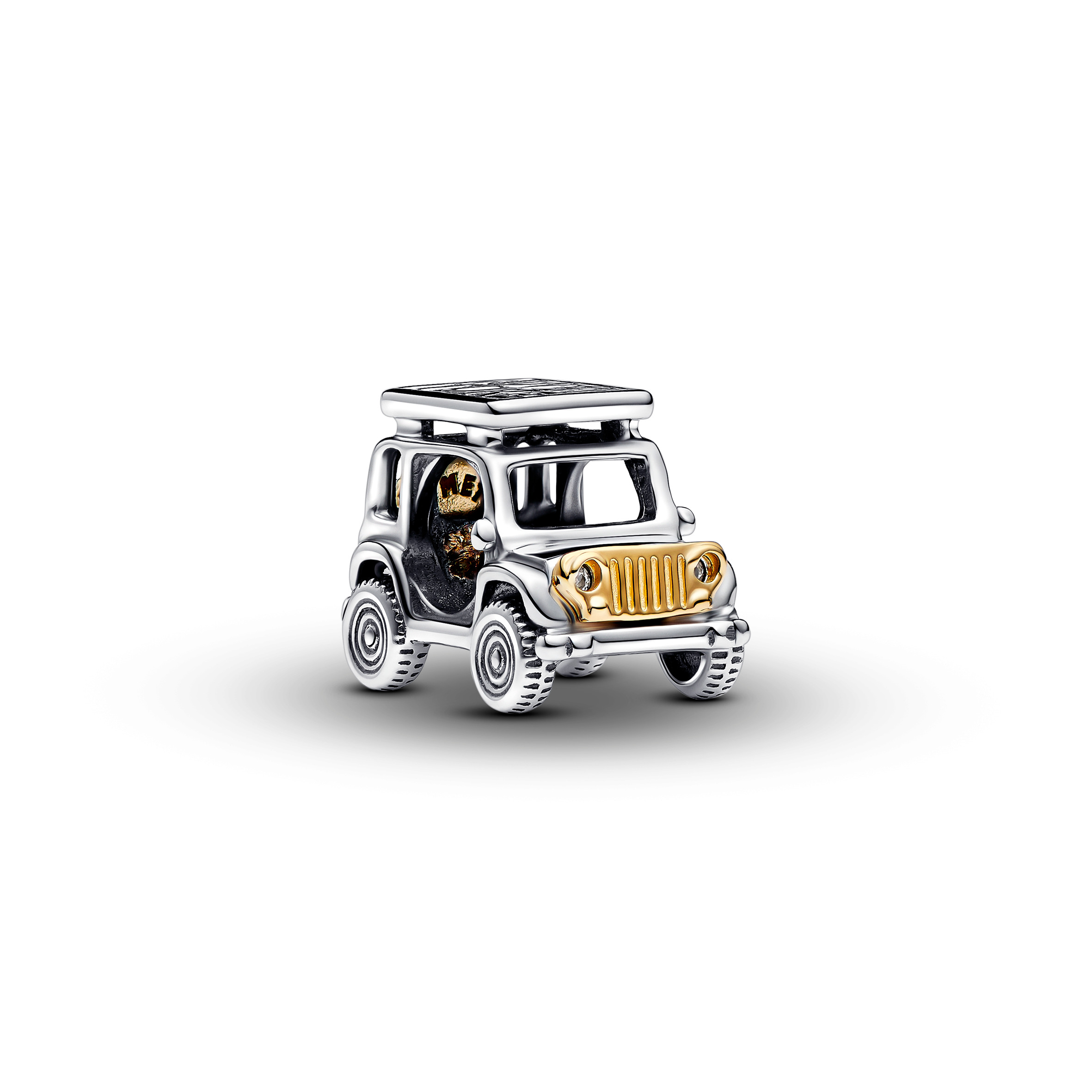 Car sterling silver and 14k gold-plated charm with