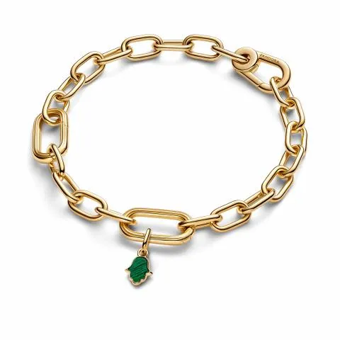 Hamsa hand 14k gold-plated mini dangle with imitation malachite/ 764612C01