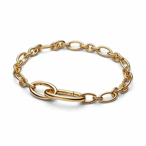 14k gold-plated oval link bracelet