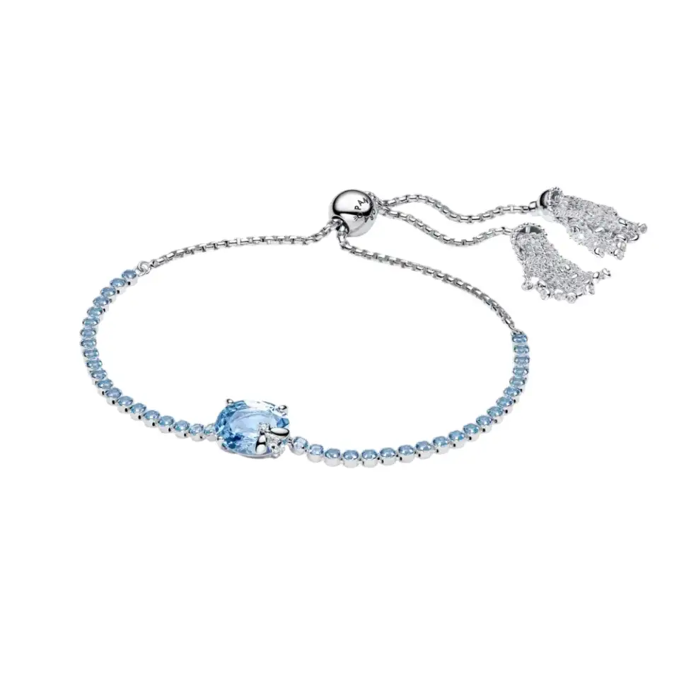 Bee sterling silver slider tennis bracelet with dr