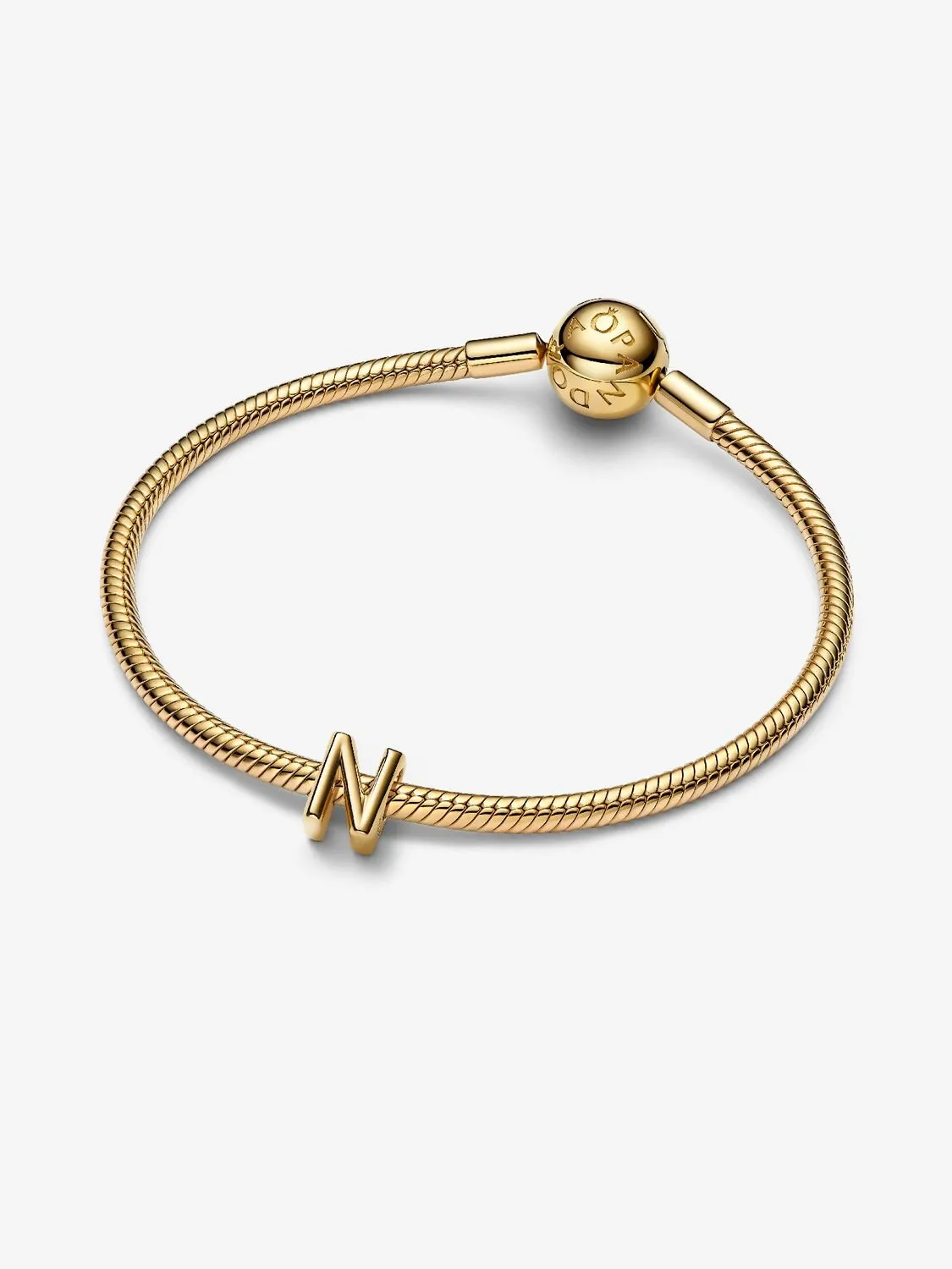 Letter N 14k gold-plated charm