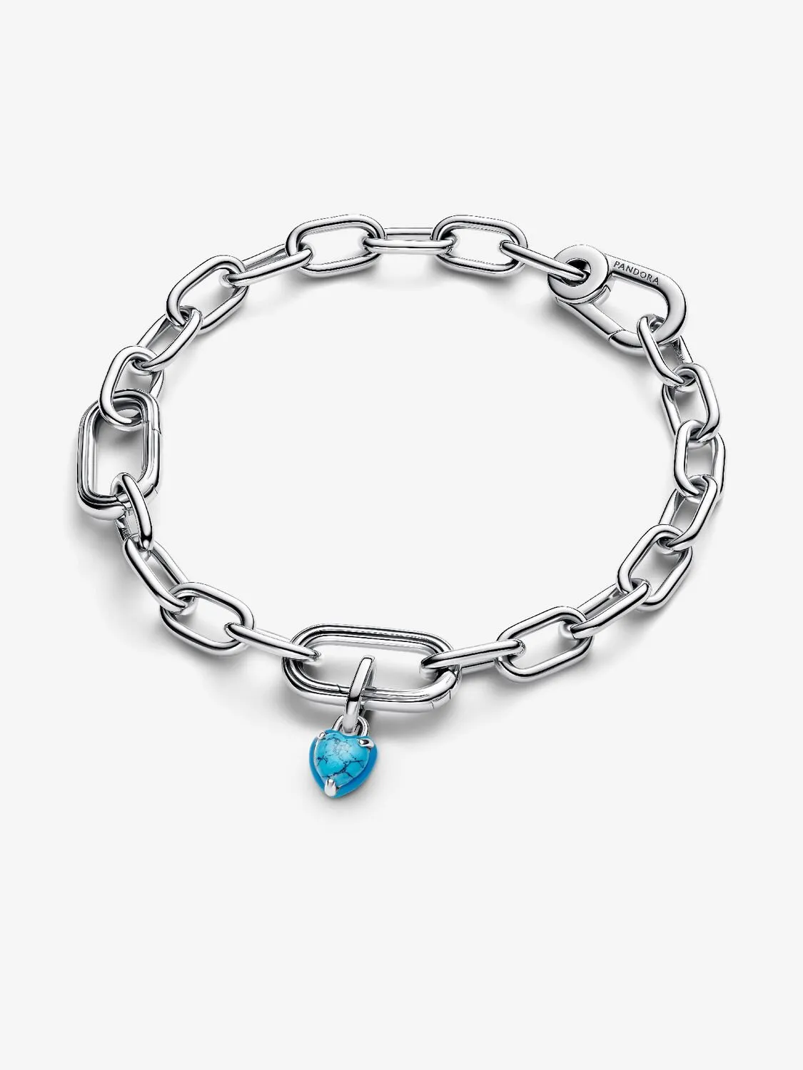 Heart sterling silver mini dangle with imitation turquoise and turquoise enamel/ 793827C01