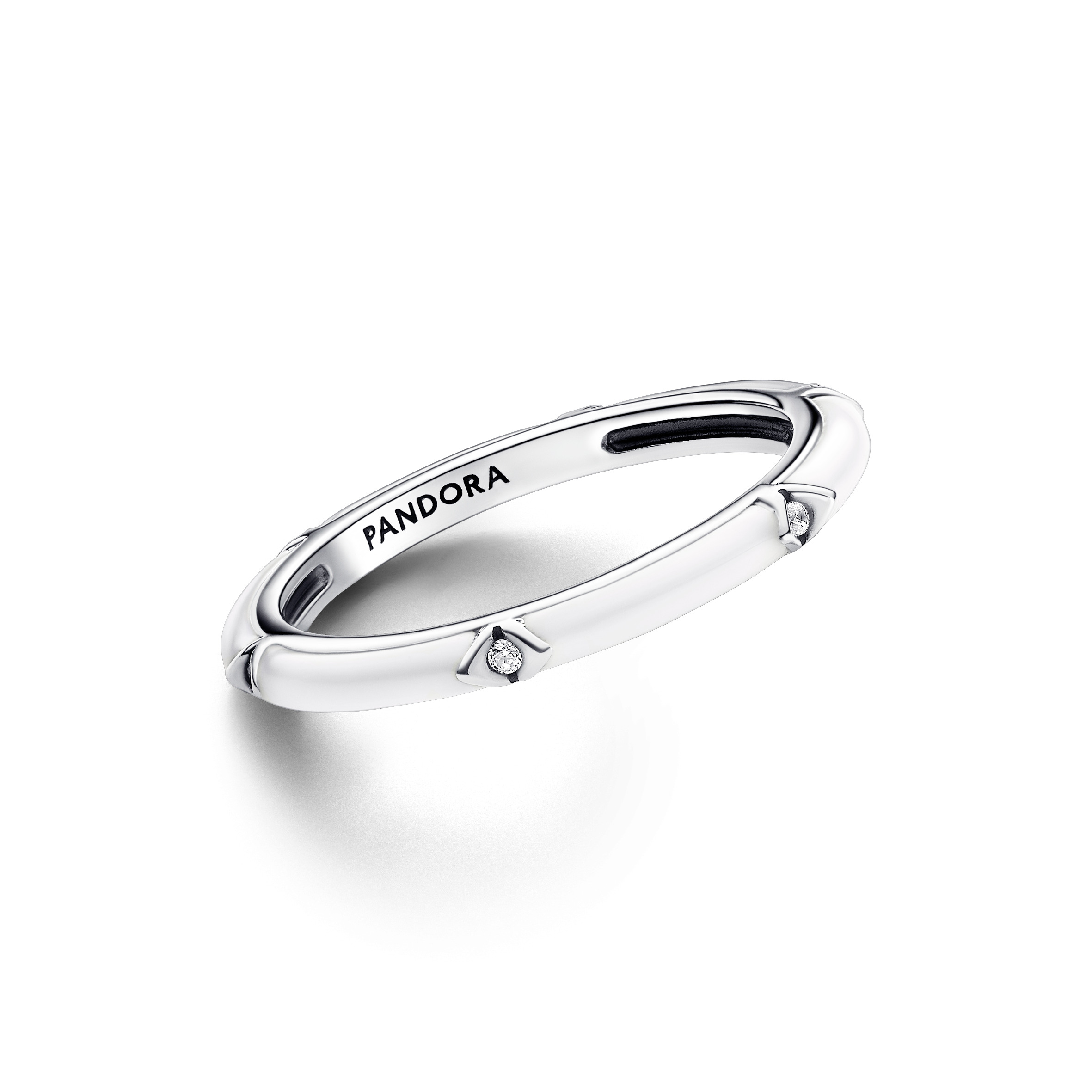 Sterling silver ring with clear cubic zirconia and