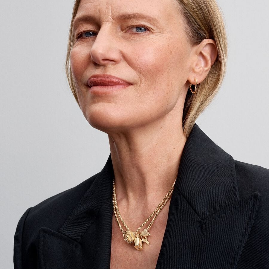 Heart and arrow 14k gold-plated charm/ 763666C00