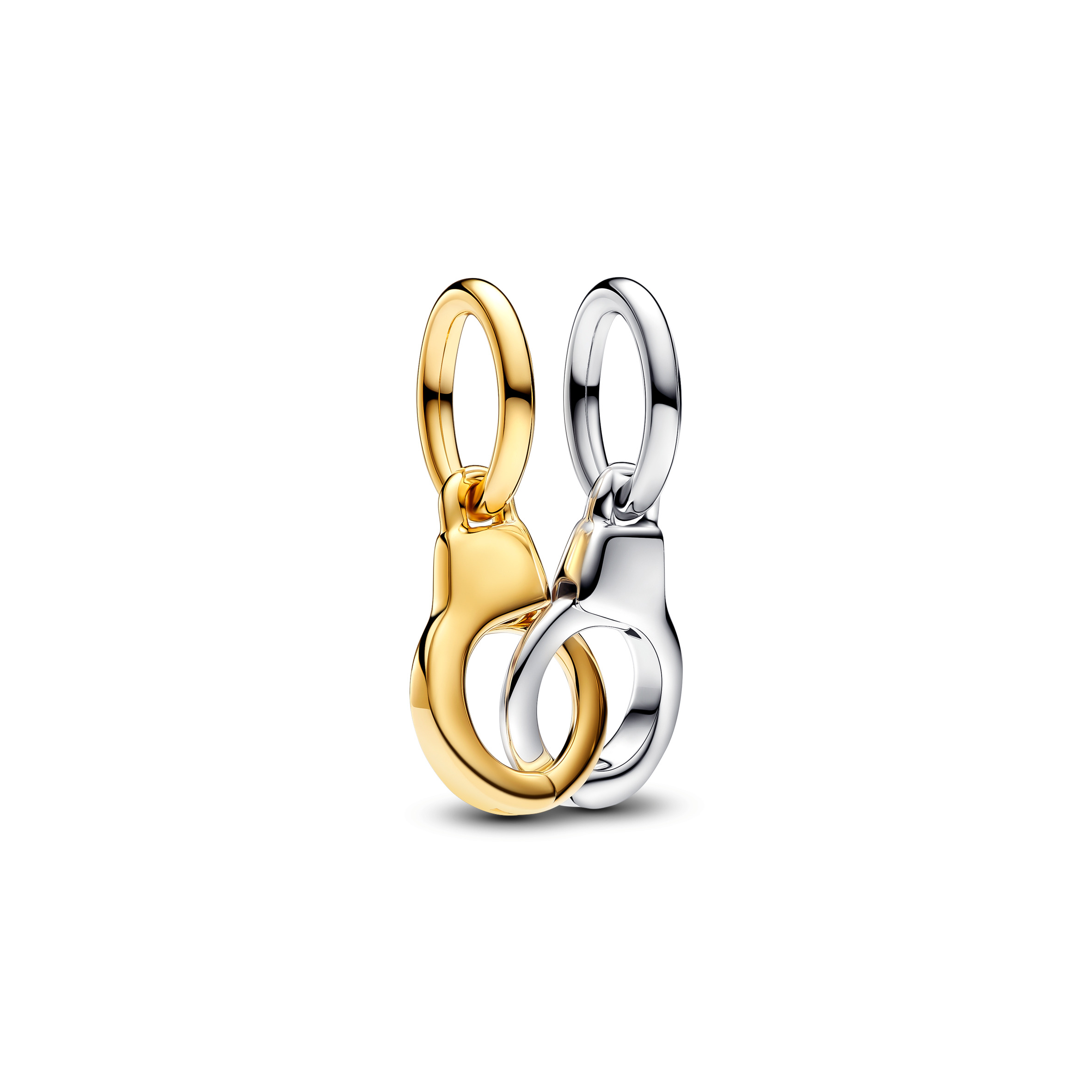 Handcuffs sterling silver and 14k gold-plated spli