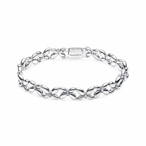Butterfly sterling silver bracelet with clear cubic zirconia / 594575C01-18