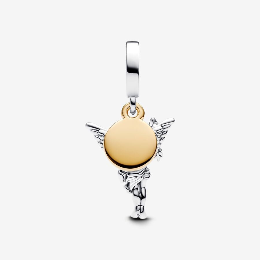 Cupid sterling silver and 14k gold-plated dangle/ 763663C00