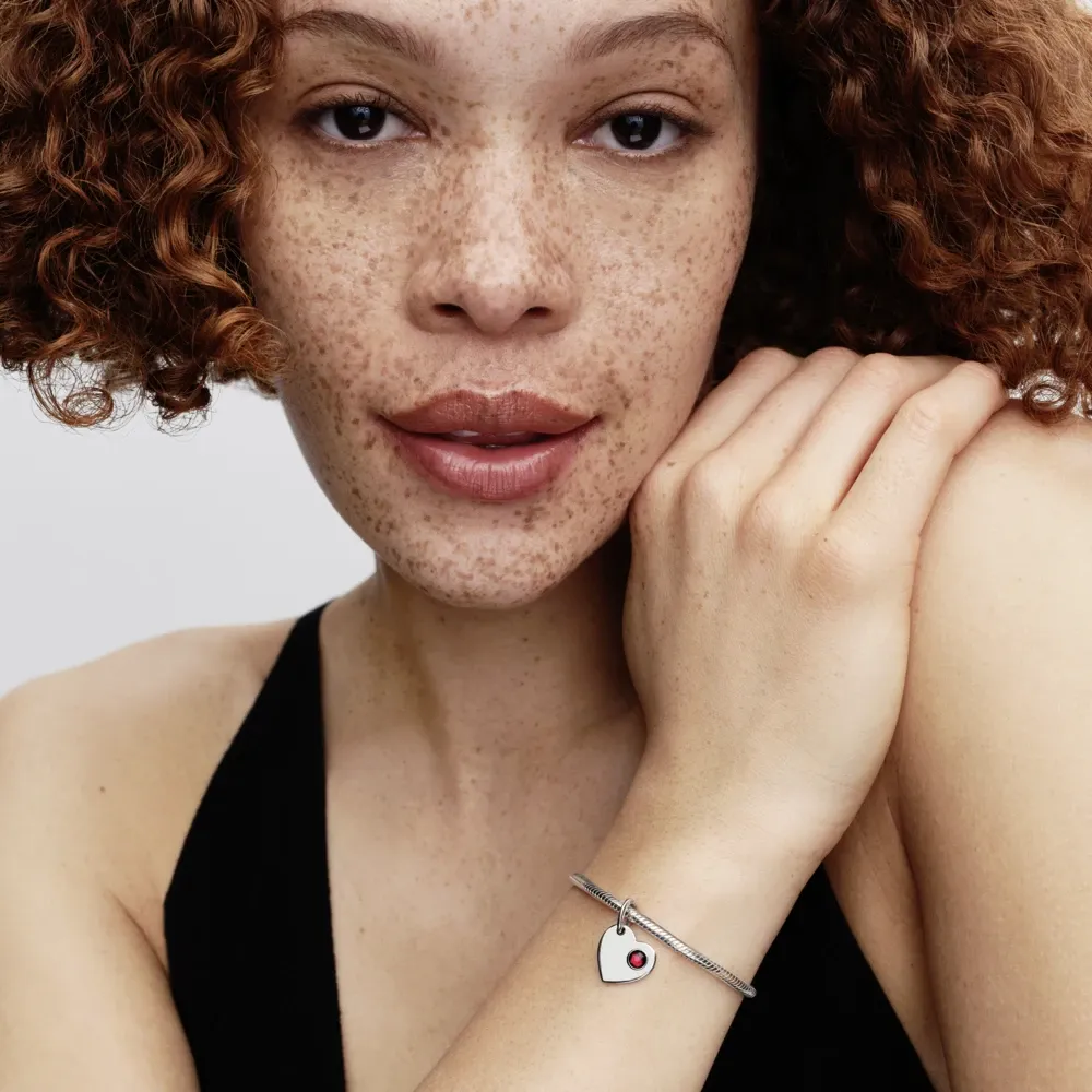 Engravable heart sterling silver dangle with salsa