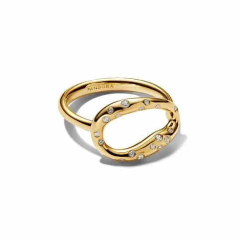 14k gold-plated ring with clear cubic zirconia/ 164676C01-52