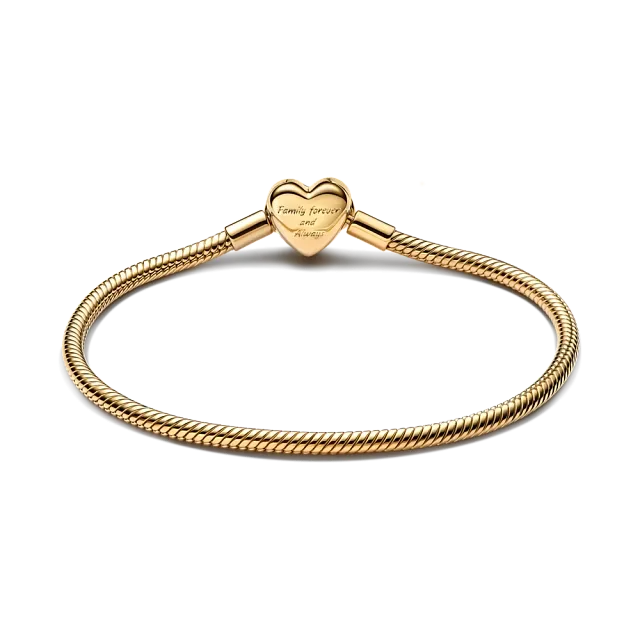 Snake chain 14k gold-plated bracelet with clear cu
