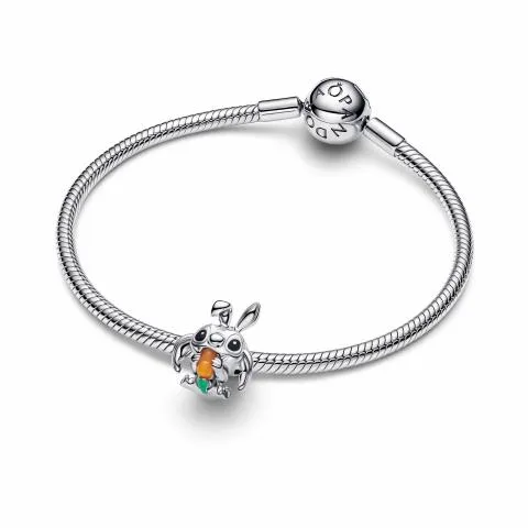 Disney Stitch sterling silver charm with orange imitation quartz, black and green enamel/ 794498C01
