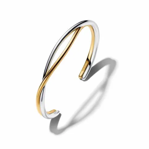 Sterling silver and 14k gold-plated open bangle/ 564656C00-3